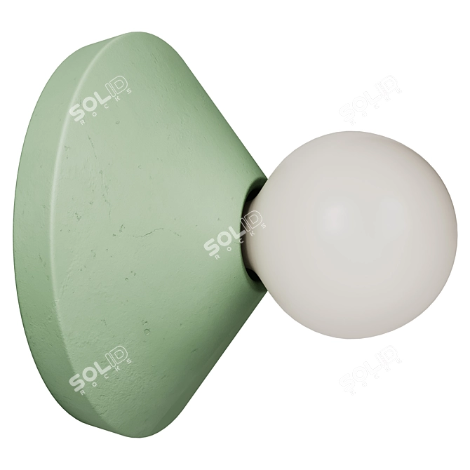 Modern ADA Cement Wall Lamp 3D model image 4
