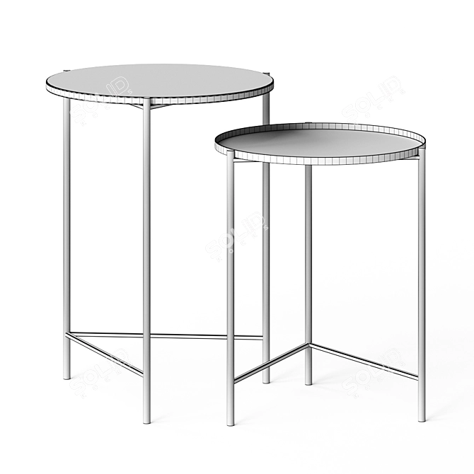 Modern Tray Top Table Set 3D model image 5