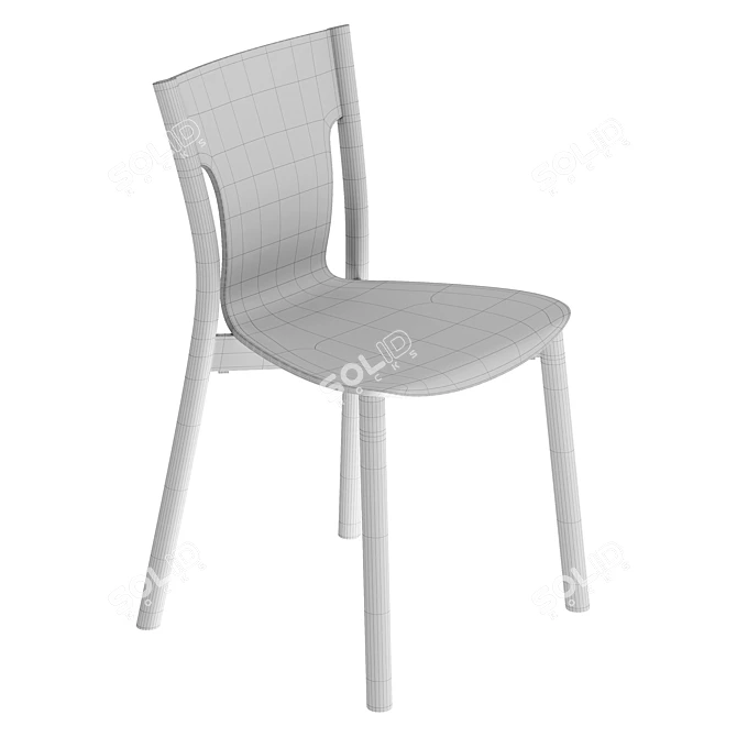 Modern Yellow Tolo Chair 3D model image 5