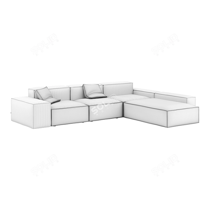 Davis3 Modern Deep Minimalist Sofa 3D model image 4