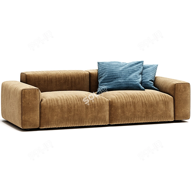 Modern 2 Seater Sofa Elegance 3D model image 1