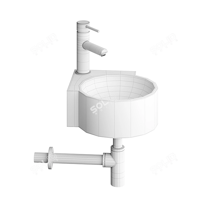 Regal White Micro Basin 300mm 3D model image 6