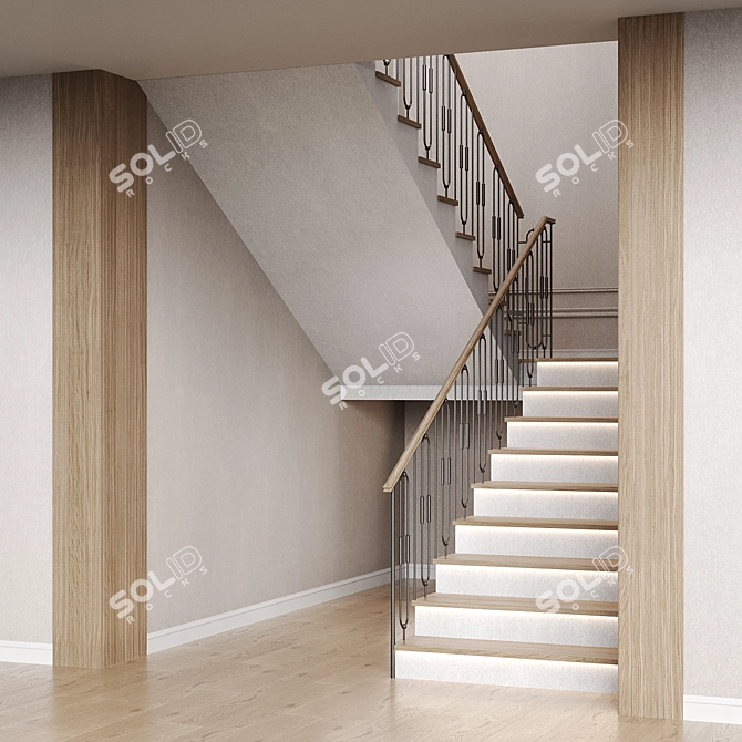 Modern Staircase Design 21 3D model image 6