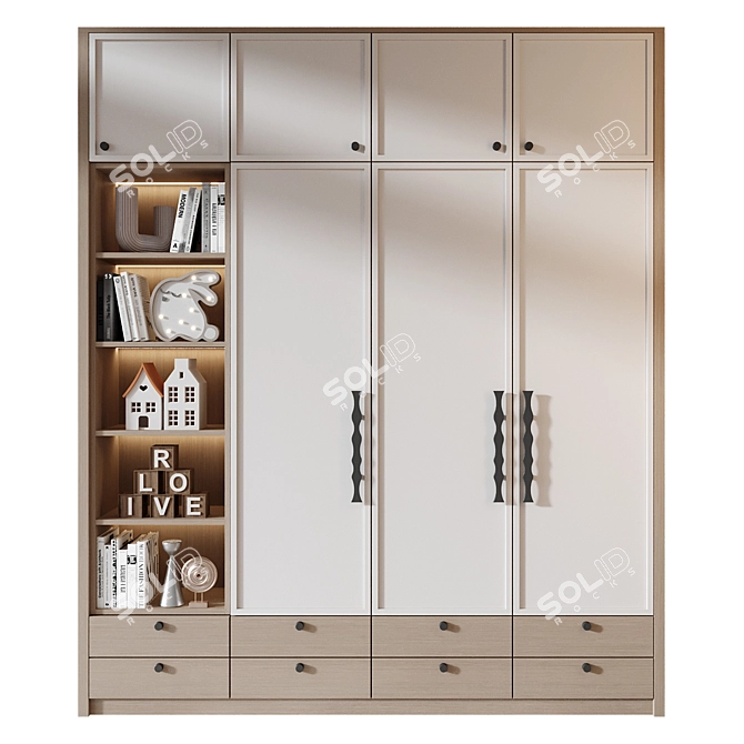 Designer Bookshelf GHS-2552 Ensemble 3D model image 1