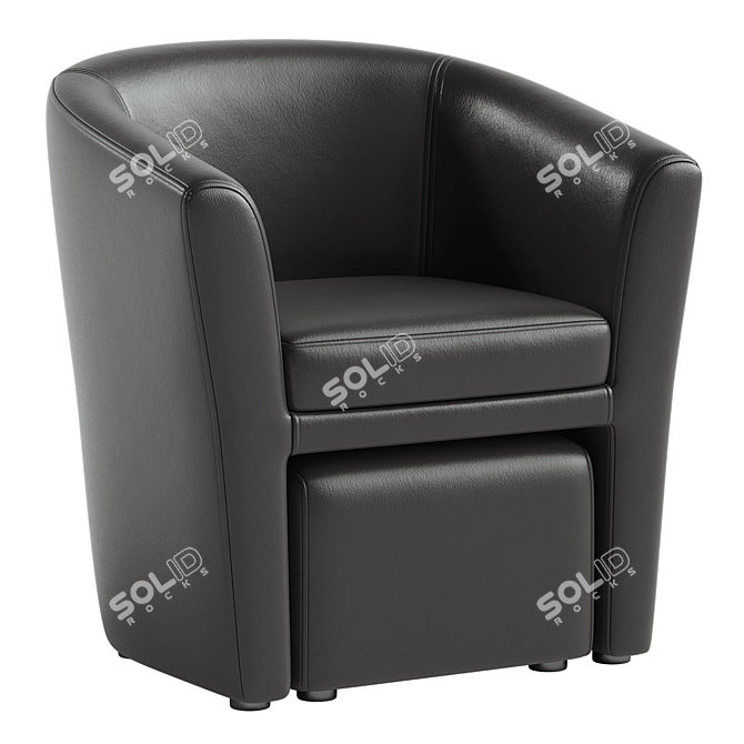 Stylish Faux Leather Chair Set 3D model image 1