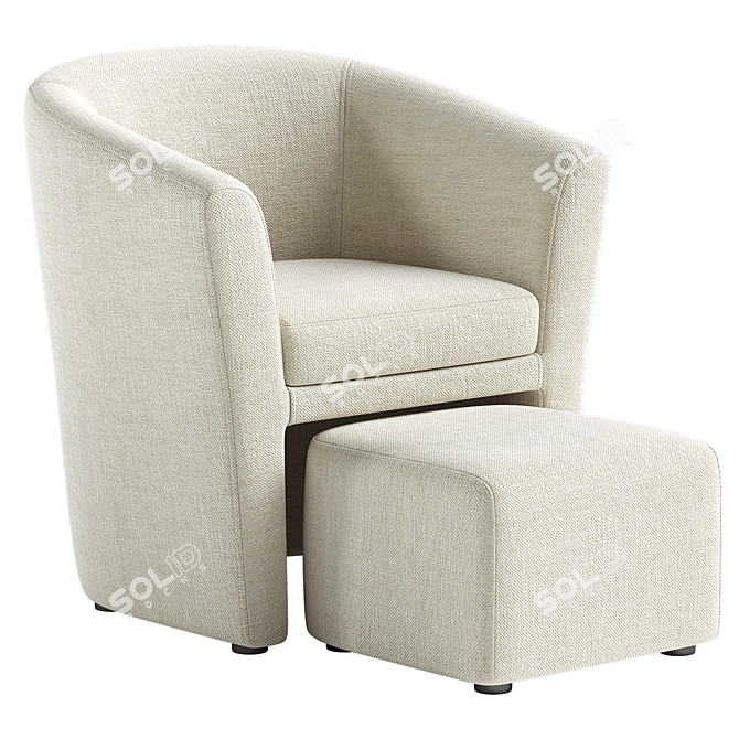 Stylish Faux Leather Chair Set 3D model image 2