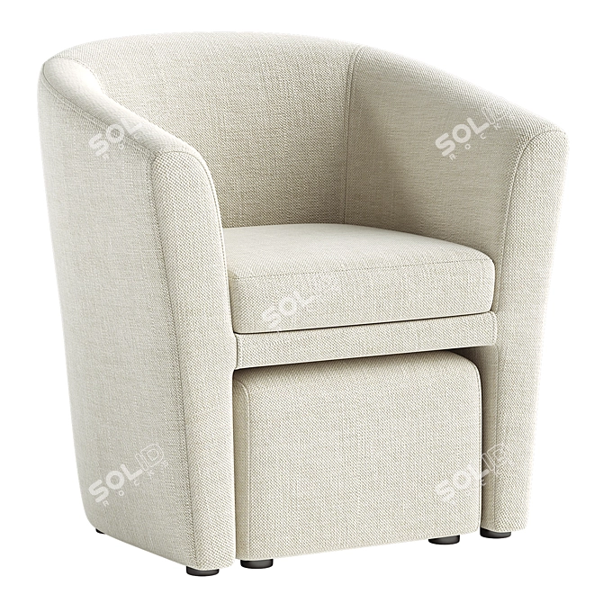 Stylish Faux Leather Chair Set 3D model image 3