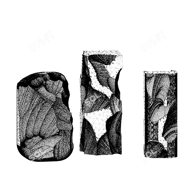 Hipoly Stone Decor Set 3D model image 4