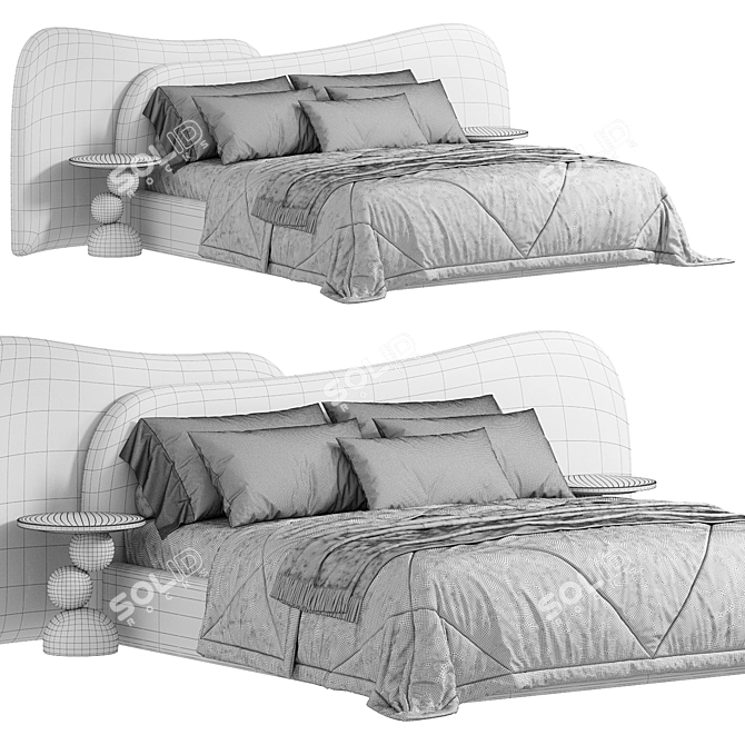 Sleek Gaspra Bed Design 3D model image 2