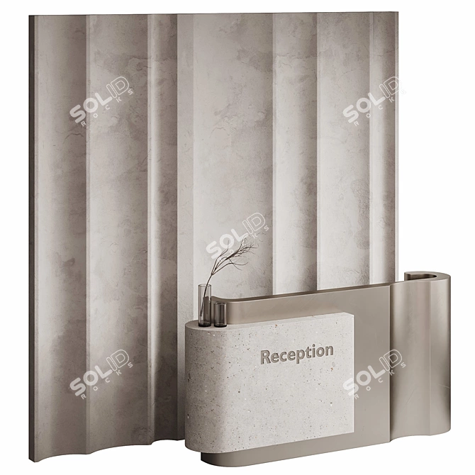 Modern Reception Desk Set 3D model image 1