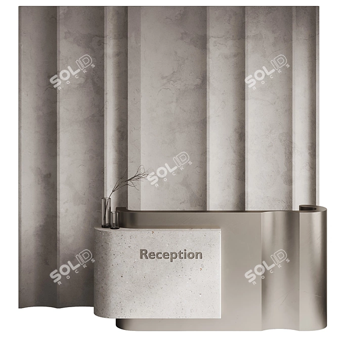 Modern Reception Desk Set 3D model image 2