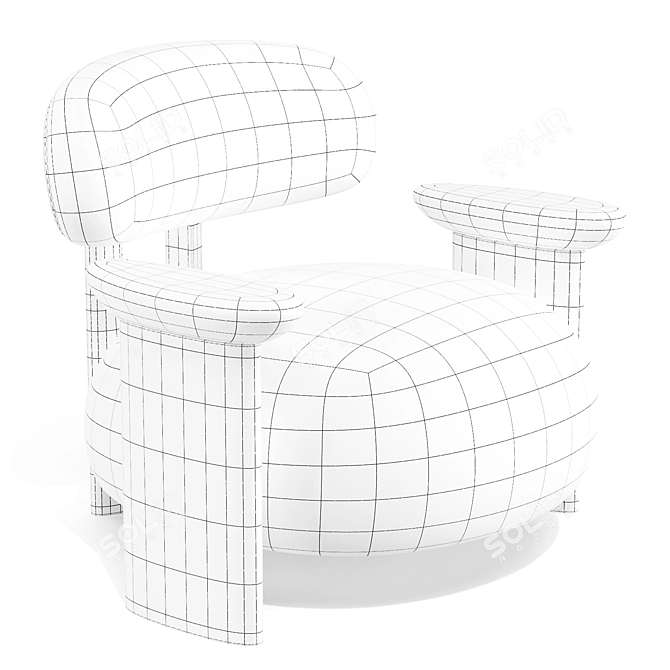 Feeling Estofados Furada Modern Armchair 3D model image 7
