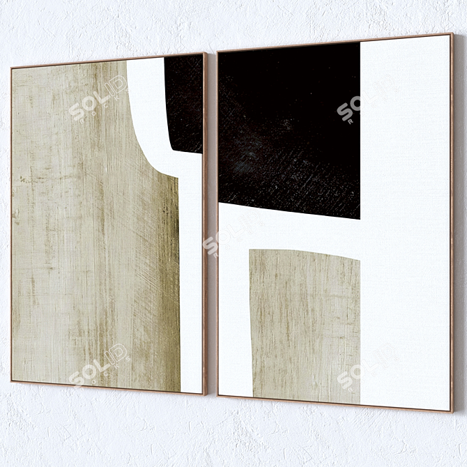 Multi-Frame Textured Wall Art SetProperty 3D model image 3