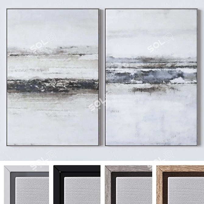 Six Large Wall Art Set 3D model image 2