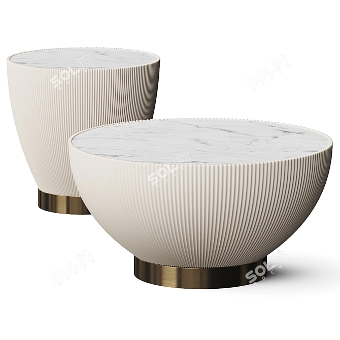  Scandinavian Design Coffee Table Set 3D model image 1