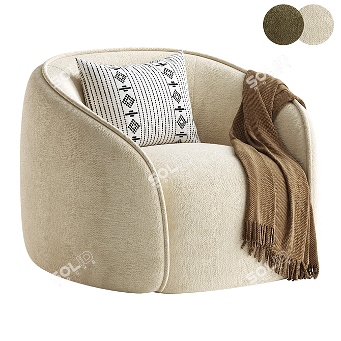 Contemporary Baloo Armchair for MyHome 3D model image 1