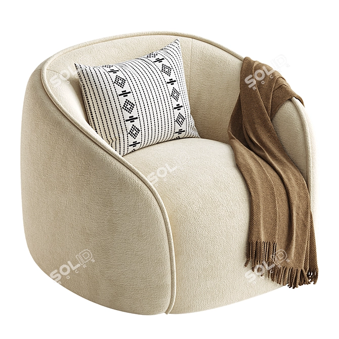 Contemporary Baloo Armchair for MyHome 3D model image 3