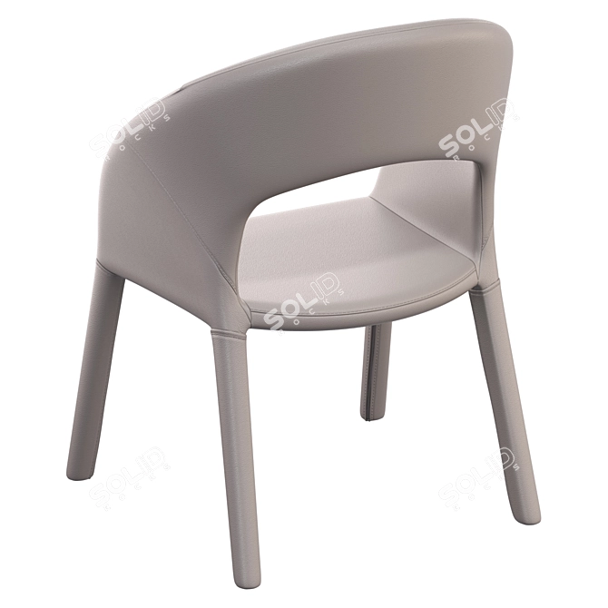 Beige Eco-Leather Dining Chair 3D model image 7