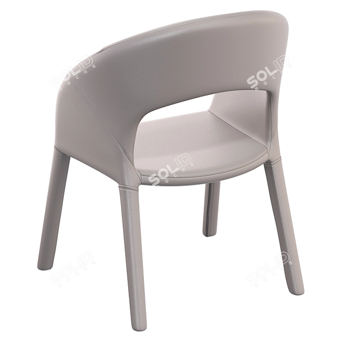 Beige Eco-Leather Dining Chair 3D model image 11