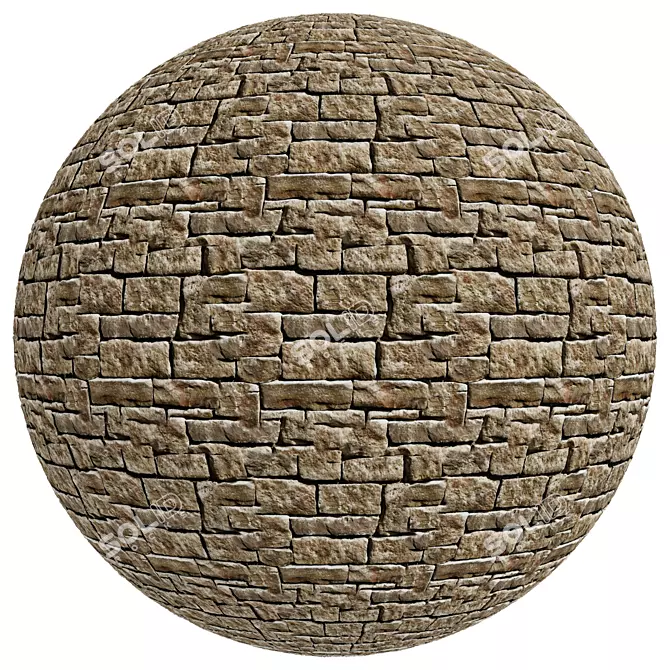 Stone Facade Texture Pack 4K 3D model image 4