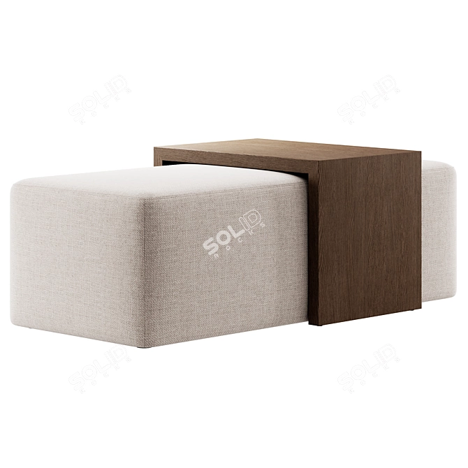 Boucle Noelle Ottoman Furniture Model 3D model image 3