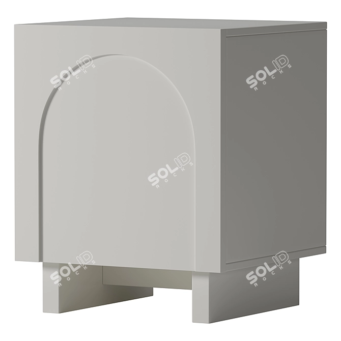 Romer Bedside Table Milk White 3D model image 1