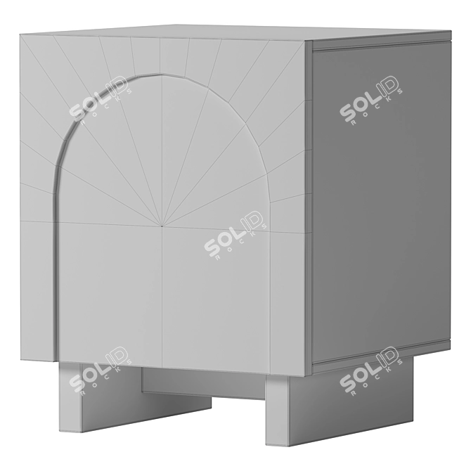 Romer Bedside Table Milk White 3D model image 2