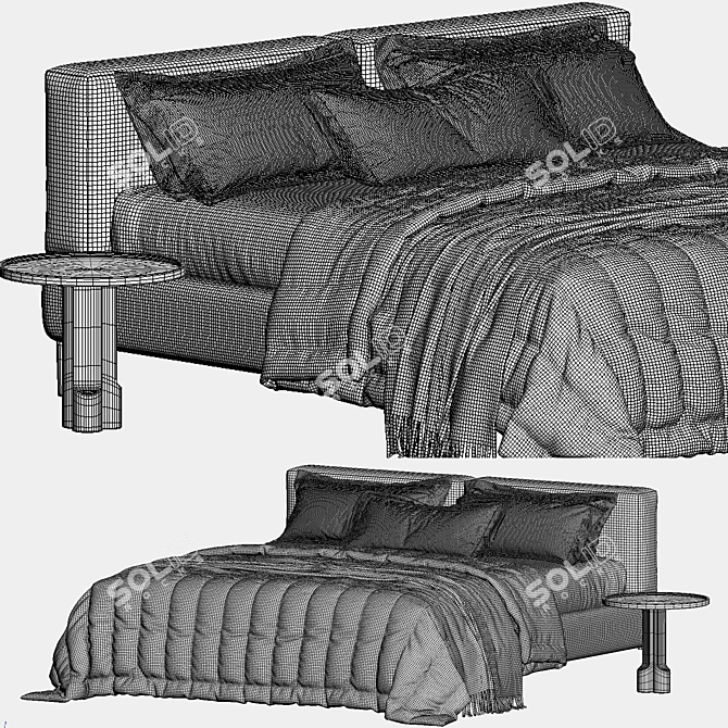 Joyce Cushion Bed Wittmann Meshsmooth 3D model image 6