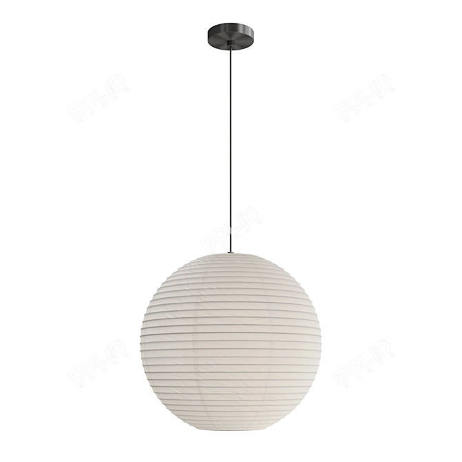 Contemporary Paper Lantern Light Fixture 3D model image 2