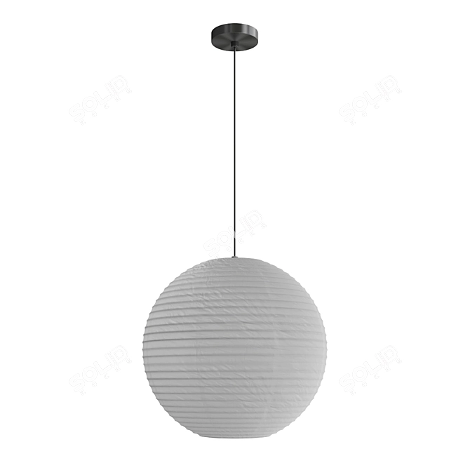 Contemporary Paper Lantern Light Fixture 3D model image 3