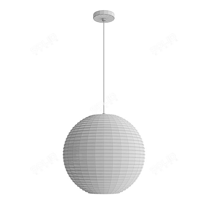 Contemporary Paper Lantern Light Fixture 3D model image 4