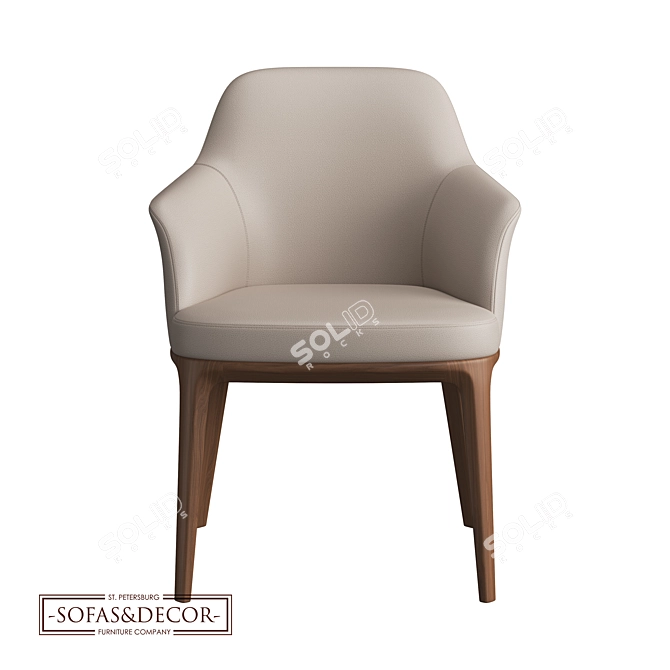 Title: Customizable Ergonomic Leather Chair 3D model image 3