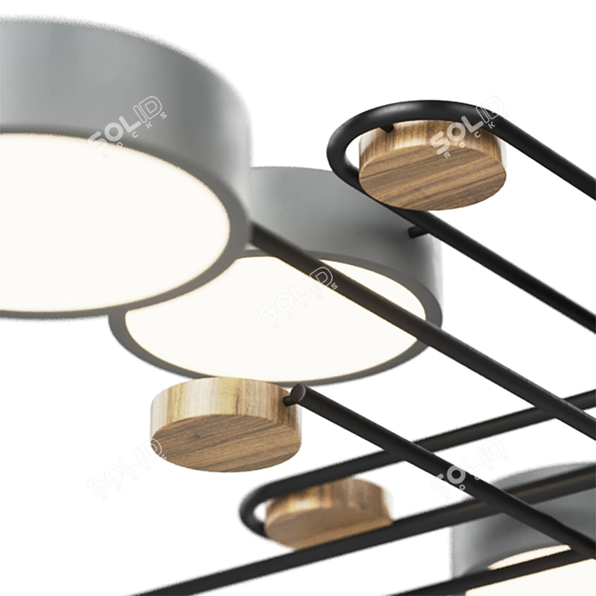 Sleek Nordic Chandelier Model 3D 3D model image 4