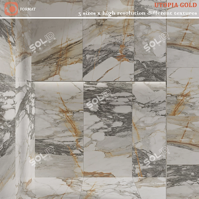 Radiant Utopia Gold Tiles 3D model image 1