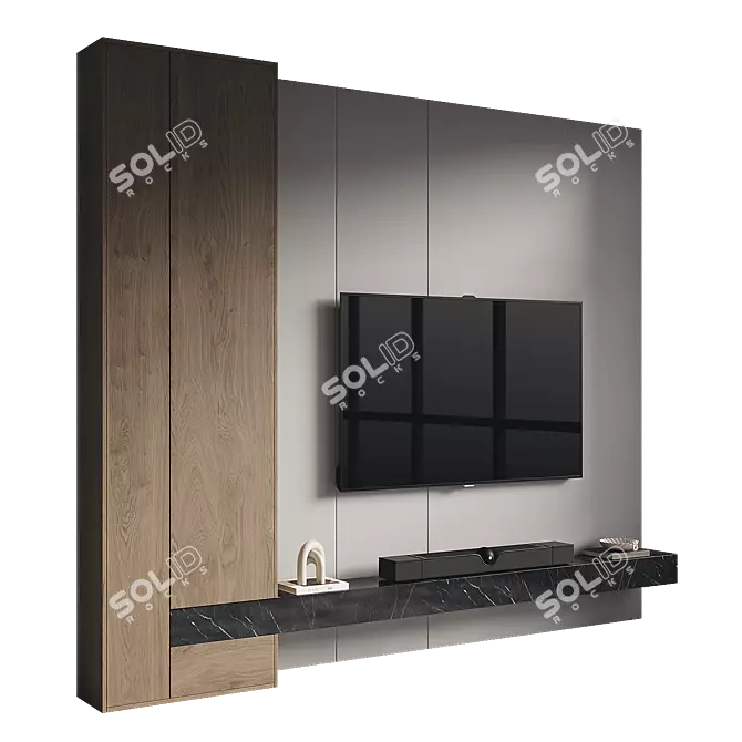 Modern TV Wall Unit Design 3D model image 2