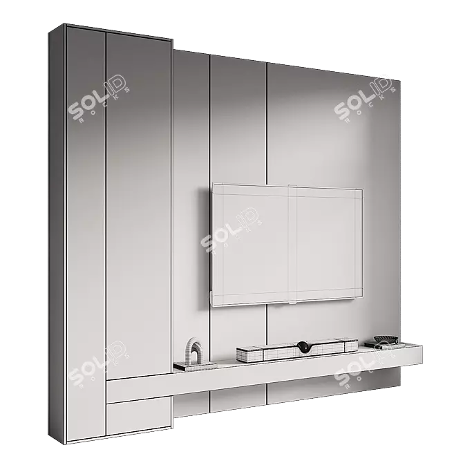 Modern TV Wall Unit Design 3D model image 4