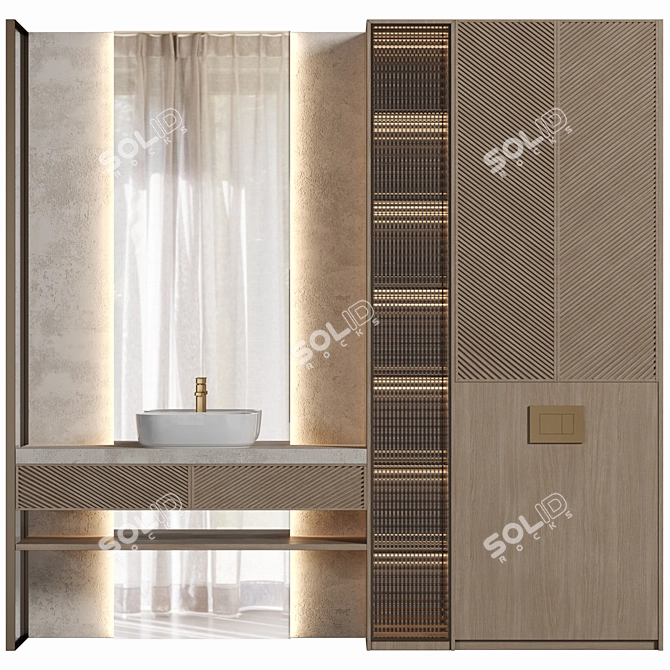 Premium Bathroom Furniture Set 3D model image 1