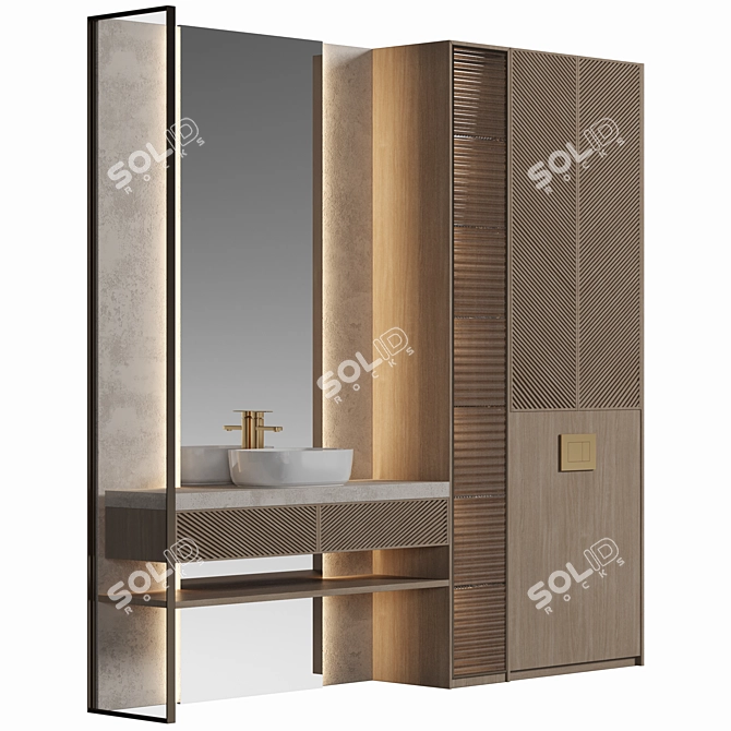 Premium Bathroom Furniture Set 3D model image 2