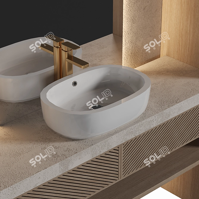 Premium Bathroom Furniture Set 3D model image 3