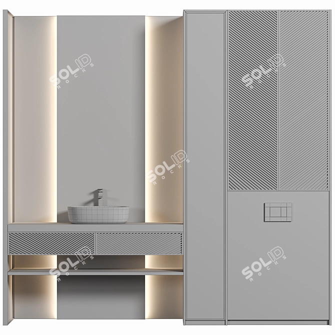 Premium Bathroom Furniture Set 3D model image 4