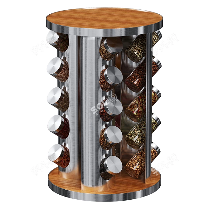 Kitchen Spice Rack Set: Modern Organizer 3D model image 1