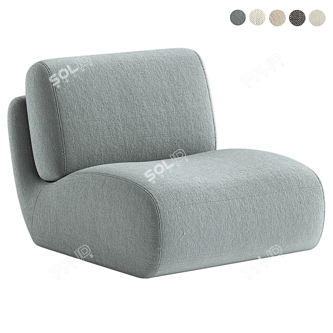 Modern Upholstered Swivel Accent Chair 3D model image 1