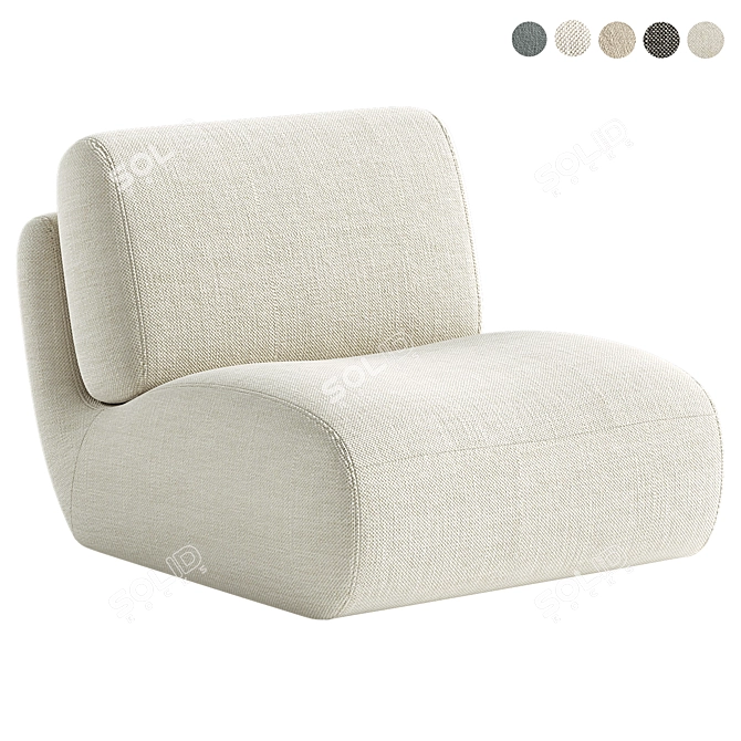 Modern Upholstered Swivel Accent Chair 3D model image 2
