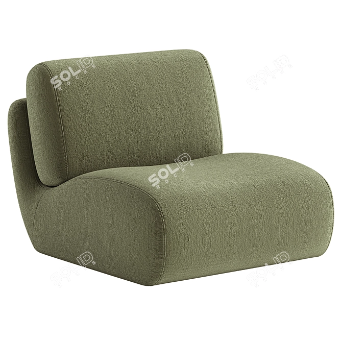 Modern Upholstered Swivel Accent Chair 3D model image 4