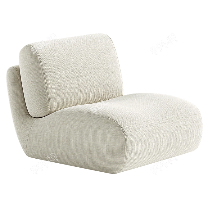 Modern Upholstered Swivel Accent Chair 3D model image 6