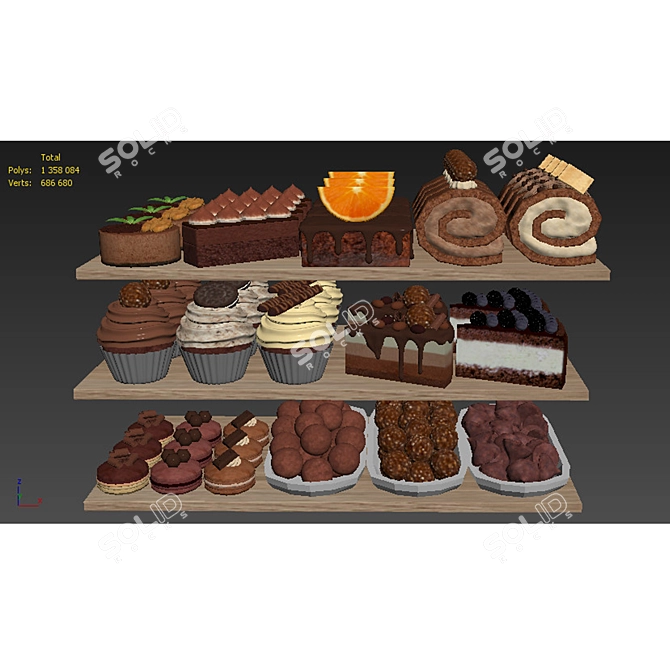 Mini Chocolate Delights Set 3D model image 7