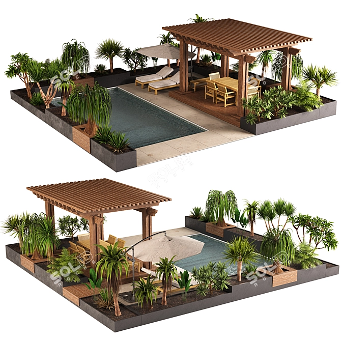 Outdoor Pergola Gazebo Canopy 3D model image 2