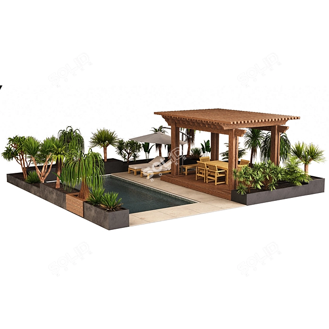 Outdoor Pergola Gazebo Canopy 3D model image 4