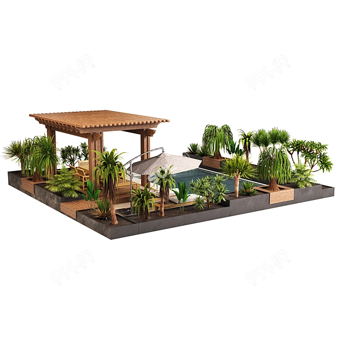 Outdoor Pergola Gazebo Canopy 3D model image 5