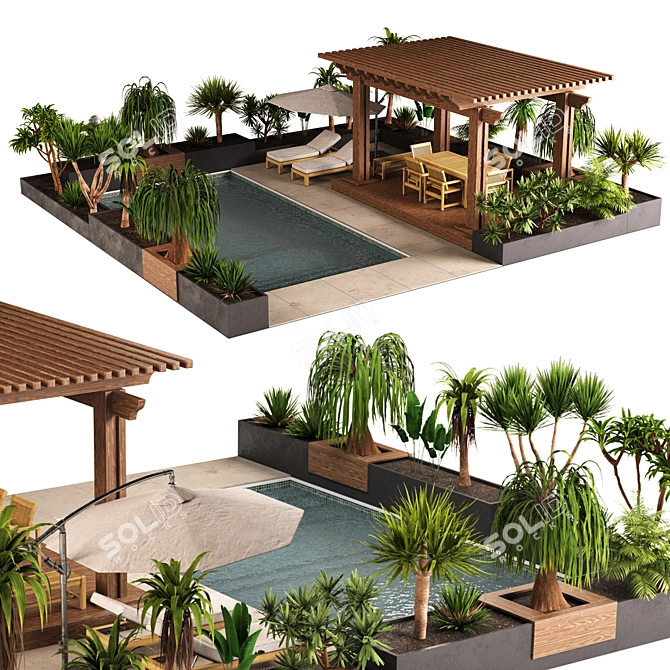 Outdoor Pergola Gazebo Canopy 3D model image 10